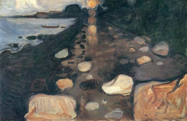Edvard Munch - Moonlight on the Shore - 63x96cm Edvard Munch - Moonlight on the Shore - 63x96cm