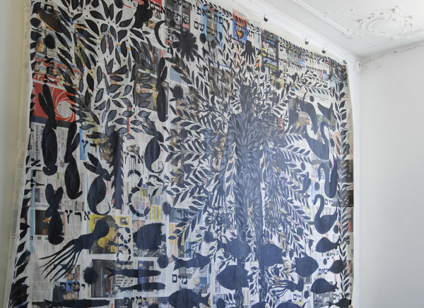 Eli Content - Schepping van de Mens - Acrylverf op krantenpapier