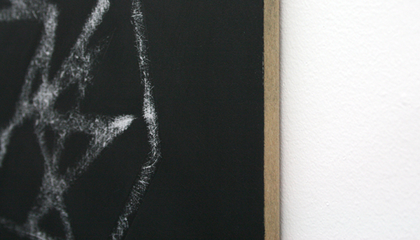 Elodie Lesourd - Perforation Comete - 40x50cm Acrylverf op MDF (detail)