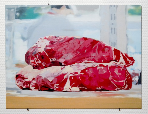 Emmanuelle Quertain - Deux Pieces de Viande - Olieverf op aluminium, 2011
