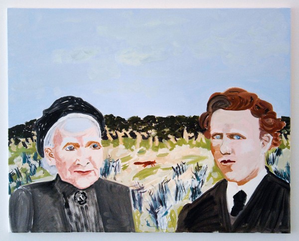 Emo Verkerk - Vincent met zijn moeder in de Grafelijkheidsduinen - 100x80cm Olieverf op katoen