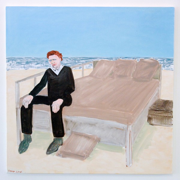 Emo Verkerk - Hommage aan Bill Leavitt - 100x100cm Olieverf op katoen