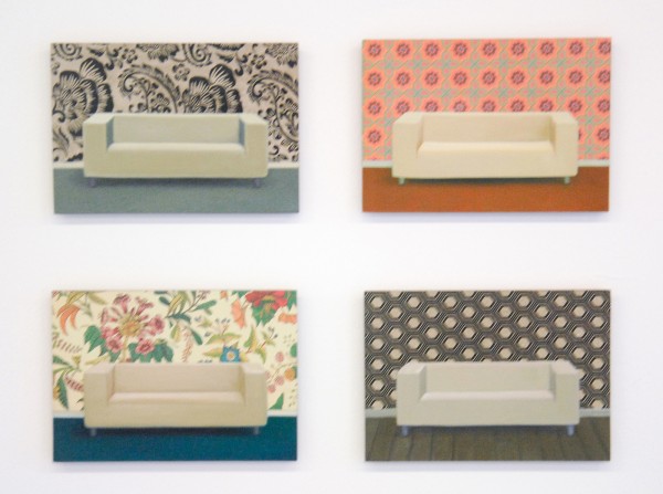 Erica Scheper - Klippan - 15x21cm Olieverf op behang op paneel