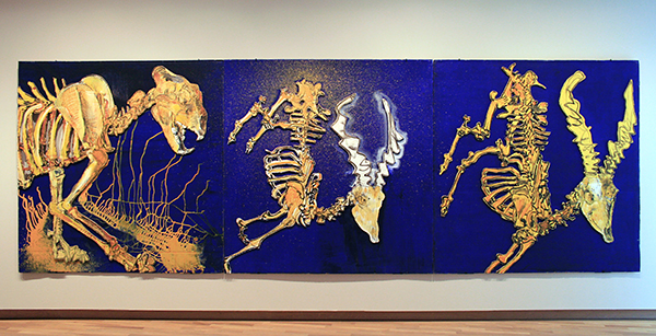 Erik Andriesse - Leeuw en Springbokken - Acrylverf op karton 1988