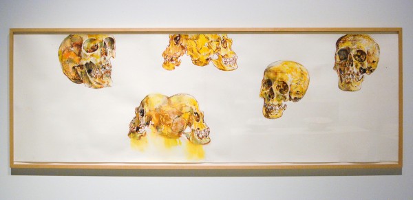 Erik Andriesse - Mensenschedels - Gouache en patel op papier, 1988