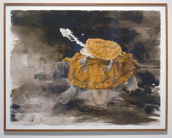 Erik Andriesse - Schildpadden - Gemengde techniek op papier, 1991