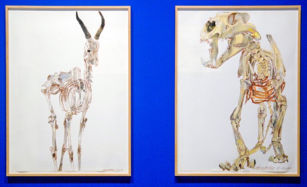 Erik Andriesse - Springbok & Leeuw - Gemengde techniek op papier, 1989