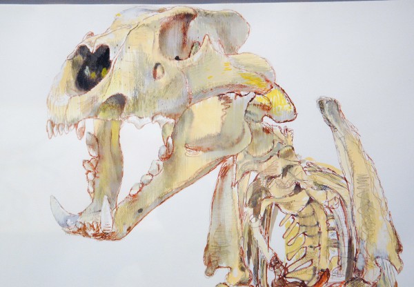 Erik Andriesse - Springbok & Leeuw - Gemengde techniek op papier, 1989 (detail)