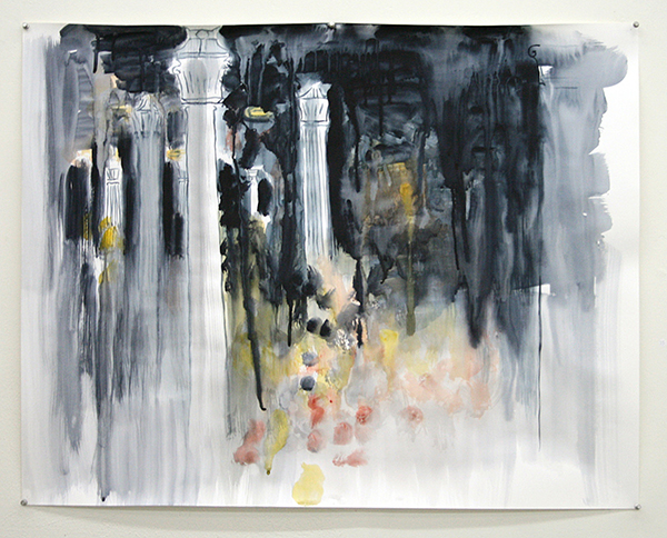 Erik Pape - Place Stalingrad - 80x100cm Aquarel op papier