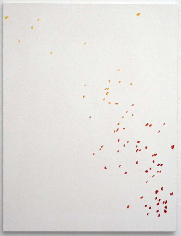 Evi Vingerling - Vogels van rood naar geel - 160x210cm Olieverf op linnen Evi Vingerling - Vogels van rood naar geel - 160x210cm Olieverf op linnen