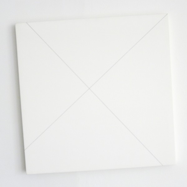 Francois Morellet - Tableau 5 - 95 avex les deux diagonales d'un carre 0 - 90 - Acrylverf op hout, 1980