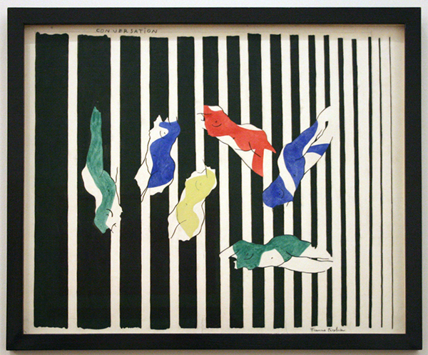 Franics Picabia - Conversation - Waterverf en potlood op papier Franics Picabia - Conversation - Waterverf en potlood op papier