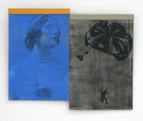 Frank Hannon - Page 20 from the series King Mayonnaise was Loosing his Night - 25x34cm Acrylverf op gevonden boekpagina's