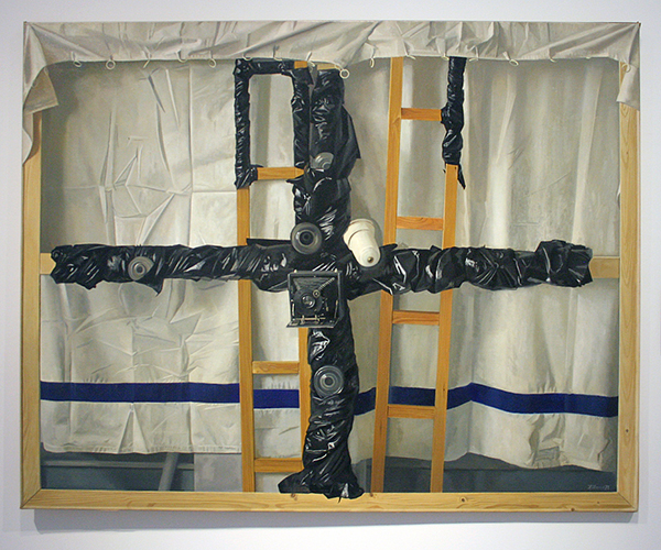 Frans Clement - Zwart Kruis - Olieverf op doek, 1972