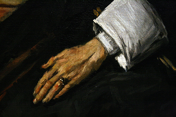 Frans Hals - Regentessen van het Oudemannenhuis - Olieverf op doek 1664 (detail)