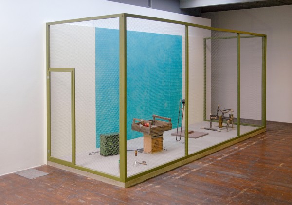 Gareth Moore - A Burning Bag as a Smoke-Grey Lotus (Cement Rat Poison, 3 Bells, Grocer, Elephant Rematerializer, Transformer, Pranayama Device, Mallet, A Flame, Bell Whistle, Funnel Instrument) - Installatie