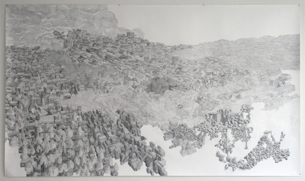 Georg Bohle - City 19 - 150x255cm Fineliner en potlood op papier Georg Bohle - City 19 - 150x255cm Fineliner en potlood op papier