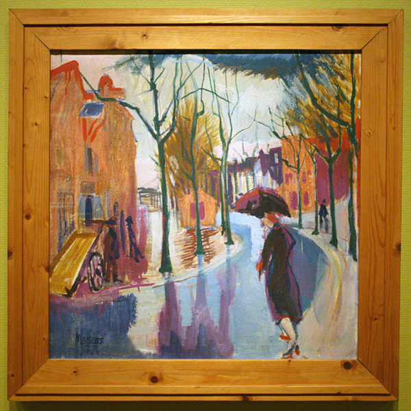 George Martens - Kattendiep in de regen - Encaustiek en olieverf op doek