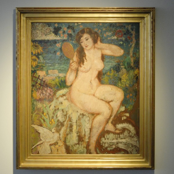 Georges Lemmen - Naakt met duif - Olieverf op paneel, 1910