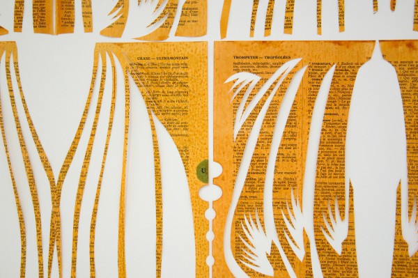 Georgia Russell - Fragments of an Unknown Remedy I - Oost-Indische inkt en versneden Kozo papier (detail)