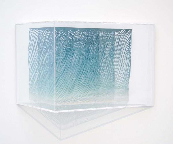 Georgia Russell - Lumiere Blue II - Pastel en versneden Kozo papier