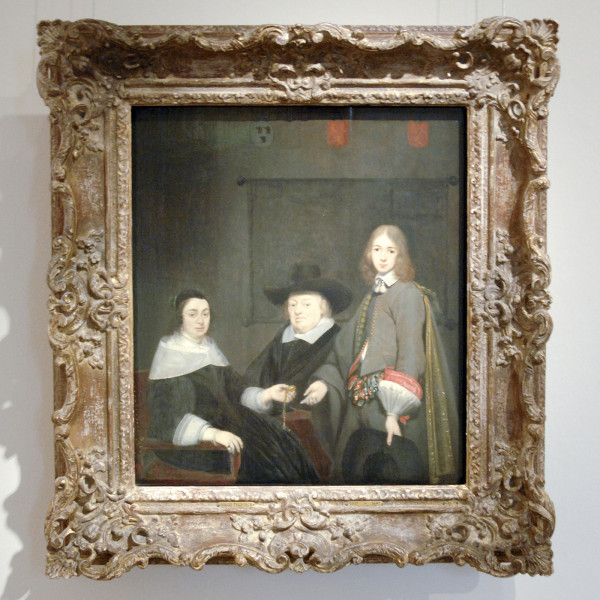 Gerard Terborch - Portret van Anthonie Charles de Liedekercke, Willemina van Braeckel en hun zoon Samuel - Olieverf op paneel