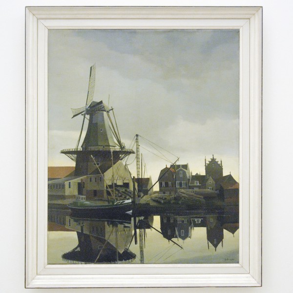 Gerrit van Bruggen - Molen te Oudekerk aan de IJssel - 97x77cm Olieverf op doek, 1943, verworven in 1943