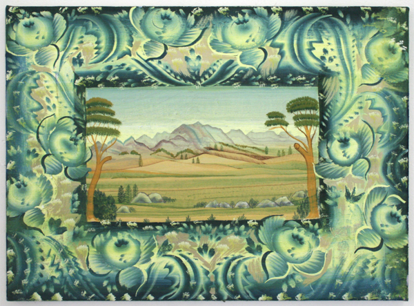 Gijs Frieling - Blauwe Bergen - 55x40cm Caseine en pigmenten op linnen Gijs Frieling - Blauwe Bergen - 55x40cm Caseine en pigmenten op linnen