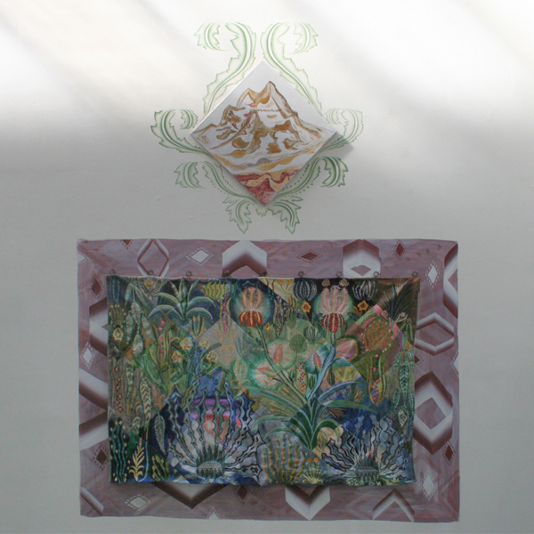 Gijs Frieling - De Prijs van het Geluk - Caseine en pigmenten op muur en linnen Gijs Frieling - De Prijs van het Geluk - Caseine en pigmenten op muur en linnen