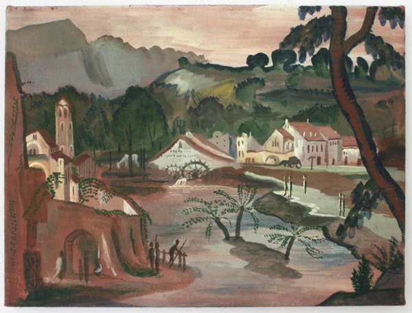 Gijs Frieling - De Watermolen (naar Veronese) - 40x30cm Caseine en pigmenten op linnen Gijs Frieling - De Watermolen (naar Veronese) - 40x30cm Caseine en pigmenten op linnen