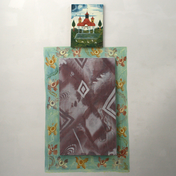 Gijs Frieling - Kleine Ganzen Tempel & Stenen Kachel - 40x50cm & 70x120cm Caseine en pigmenten op linnen & op muur Gijs Frieling - Kleine Ganzen Tempel & Stenen Kachel - 40x50cm & 70x120cm Caseine en pigmenten op linnen & op muur