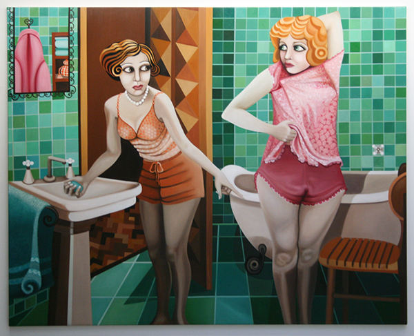 Gonul Albayrak - Flippa and Birgit - 250x200cm Olieverf op linnen Gonul Albayrak - Flippa and Birgit - 250x200cm Olieverf op linnen