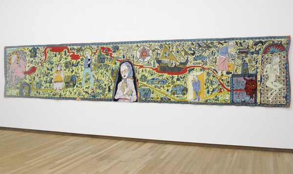 Grayson Perry - Walthamstow Tapestry - Geweven wol, acryl, katoen, trevira cs en polyster, oplage 11 van 12, 2009