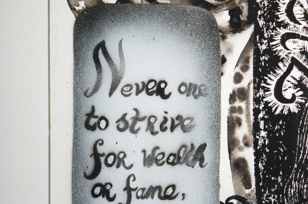 Hadassah Emmerich - Abdul Aziz (painter of the Mona Lisa of Bali) - Acrylverf, pastel, inkt, houtskool, spuitverf en linosnede op papier (detail)