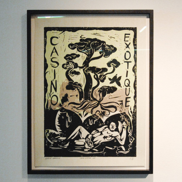 Hadassah Emmerich - Casino Exotique - Linosnede op papier