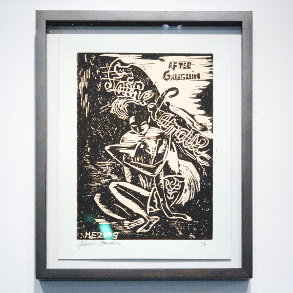 Hadassah Emmerich - Faire L'Amour (after Gauguin) - Houtsnede op papier