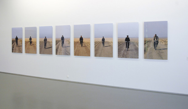 Hai Bo - Northern Series, A Man is Riding Bicycle No 1-8 - C-Prints