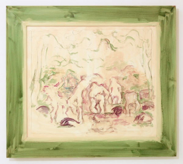 Hans van Hoek - Zonder Titel - Aquarel op papier en houten lijst