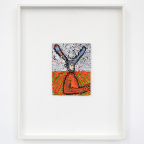 Harmen Verbrugge - Zelfportret met blauwe oren - 19x14cm Olieverf en foto op karton