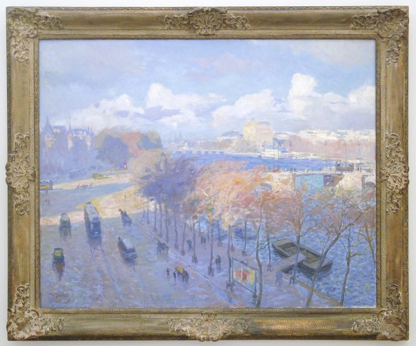 Hendrik Jan Wolter - Amsteldijk met brug - 101x125cm Olieverf op doek, 1938, verworven in 1944