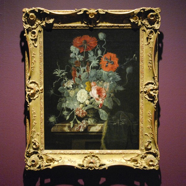 Henri de Fromantiou - Bloemstilleven met passiebloem - Olieverf op doek, 1665