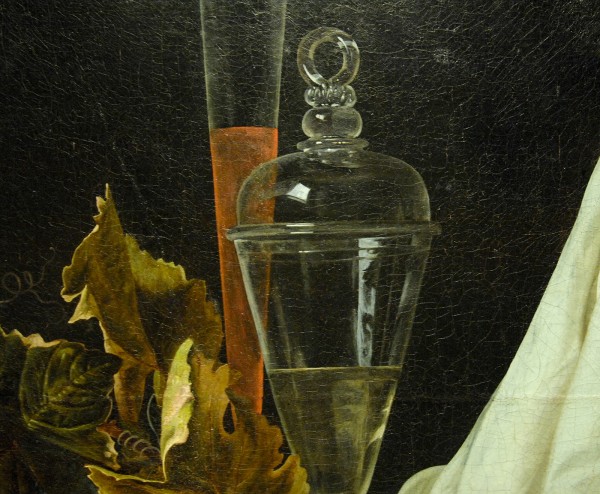 Henri de Fromantiou - Stilleven met fruit en glas - Olieverf op doek, circa 1670 (detail)
