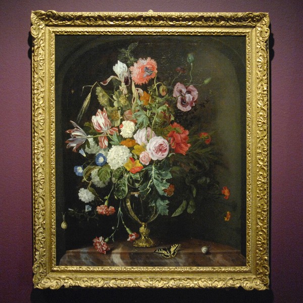 Henri de Fromantiou - Vaas met bloemen - Olieverf op doek