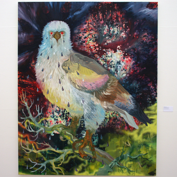 Hidde van Schie - De Onbegrepen Regenboogvogel - Olieverf, acrylverf en spuitverf op doek Hidde van Schie - De Onbegrepen Regenboogvogel - Olieverf, acrylverf en spuitverf op doek