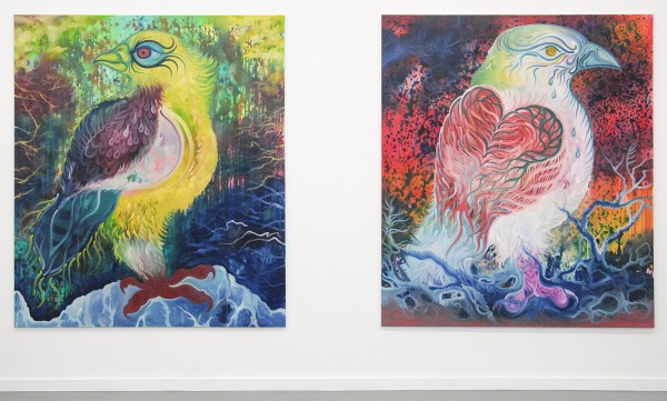 Hidde van Schie - Reverse Sad Neon Eigle & Sad Neon Eagle - Olieverf en acrylverf op doek