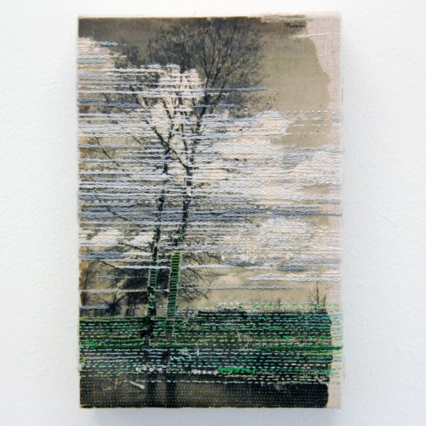 Hinke Schreuders - Views on paper #5 - Garen en papier op doek