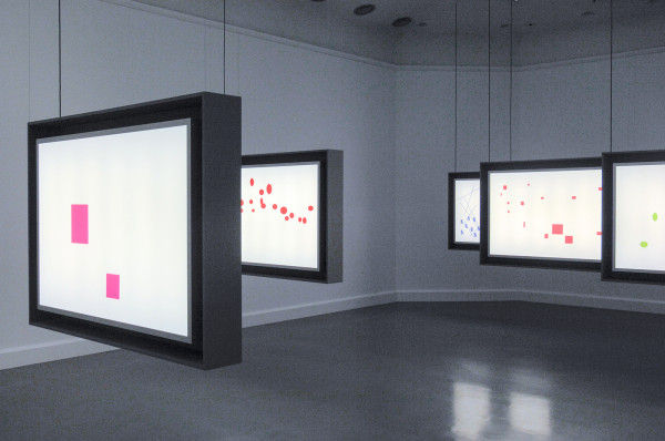 Hito Steyerl - The War According to eBay - 6 lichtbakken