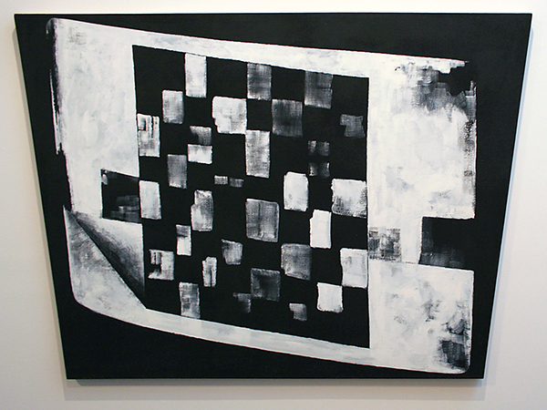 JCJ Vanderheyden - Checkerboard on Monitor - 132x182cm Acrylverf op doek