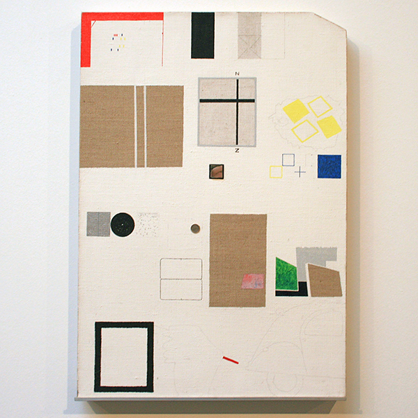 JCJ Vanderheyden - Zonder Titel (Remake Expositie) - 66x46cm Acrylverf, grafiet, spiegeltje en metaal op doek