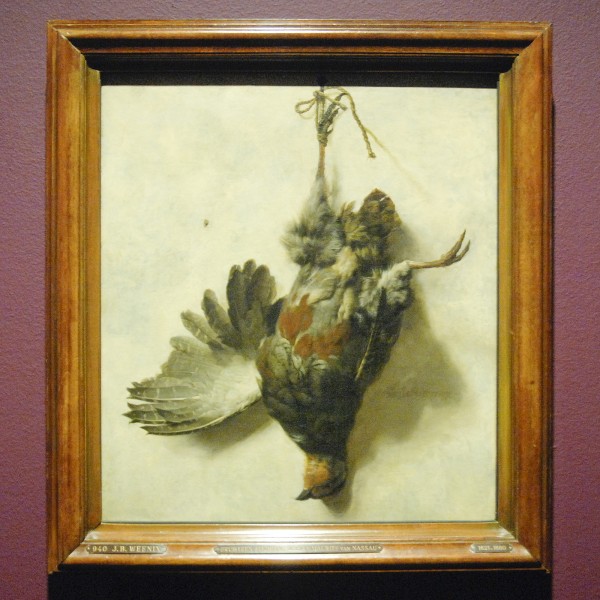 Jan Baptist Weenix - Dode patrijs, hangend aan een spijker - Olieverf op doek